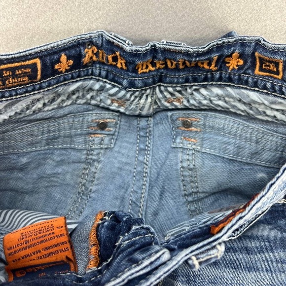 Rock Revival Women's Heather Capri Denim Pants Size 26 (2) Embellished Pockets - Picture 13 of 16